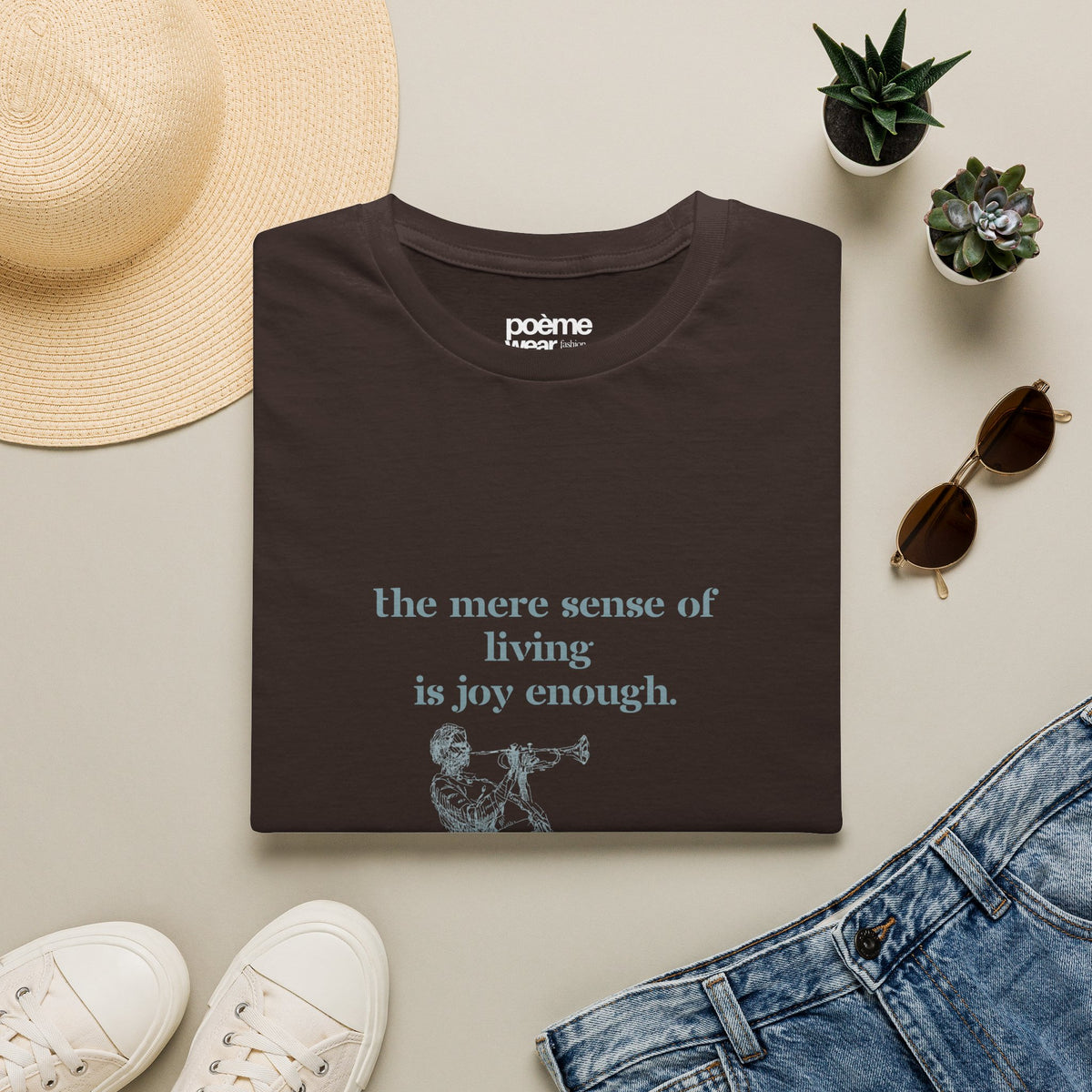 Emily Dickinson “The Mere Sense of Living Is Joy Enough” T-Shirt