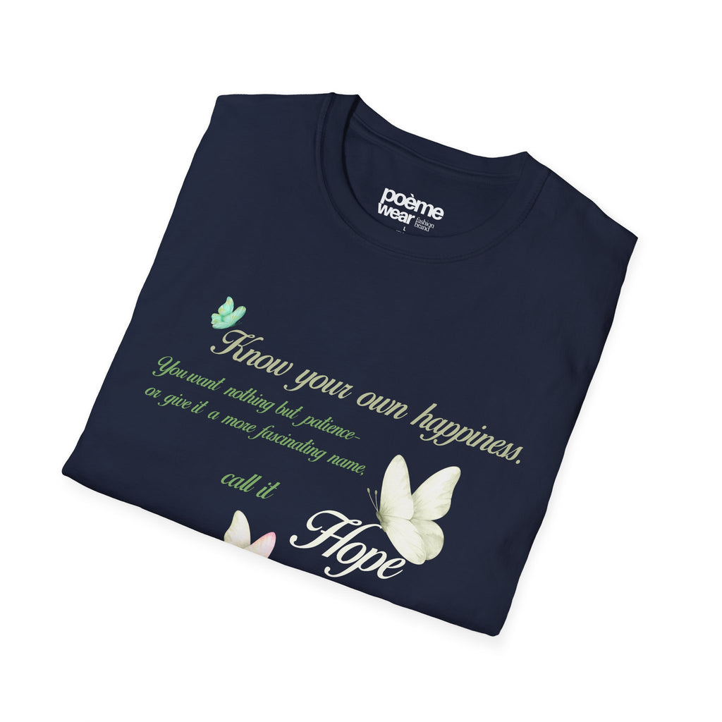 Jane Austen “Know Your Own Happiness” T-Shirt | Sense and Sensibility