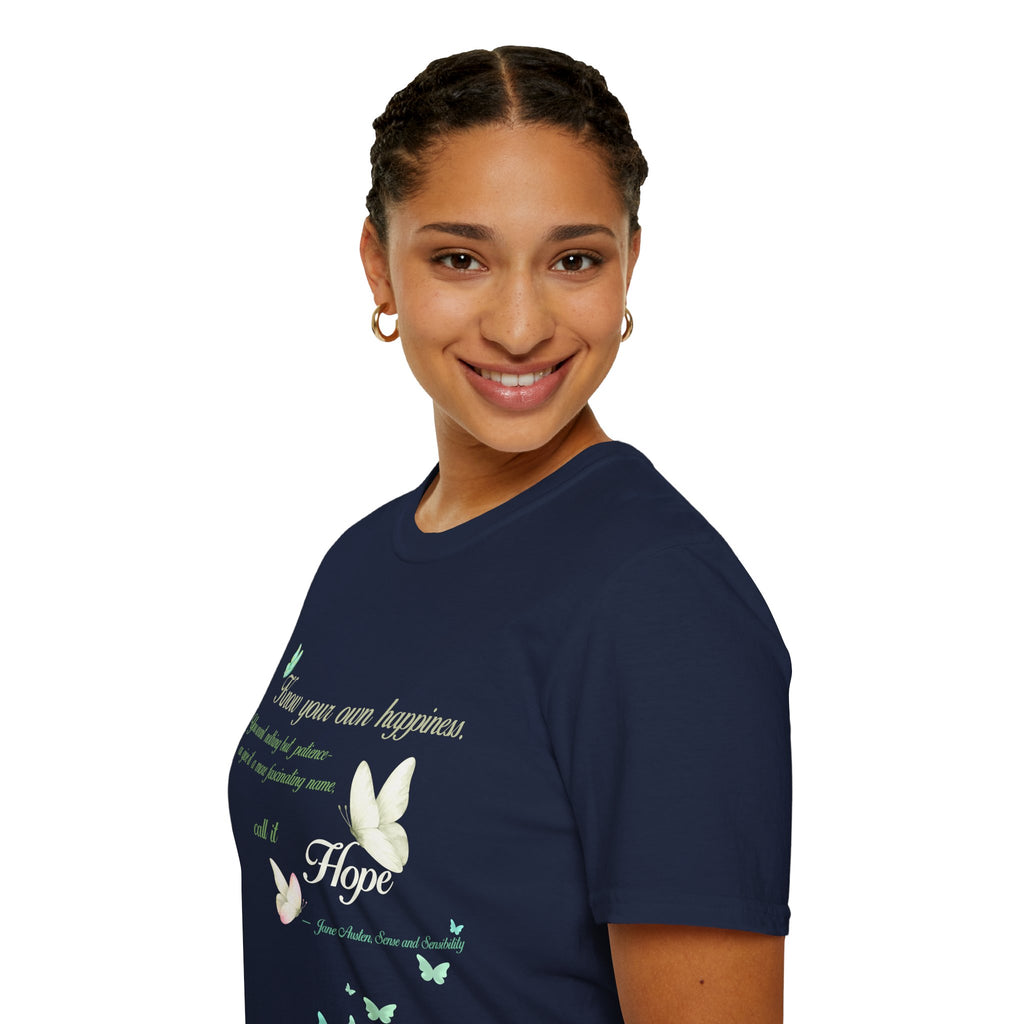 Jane Austen “Know Your Own Happiness” T-Shirt | Sense and Sensibility