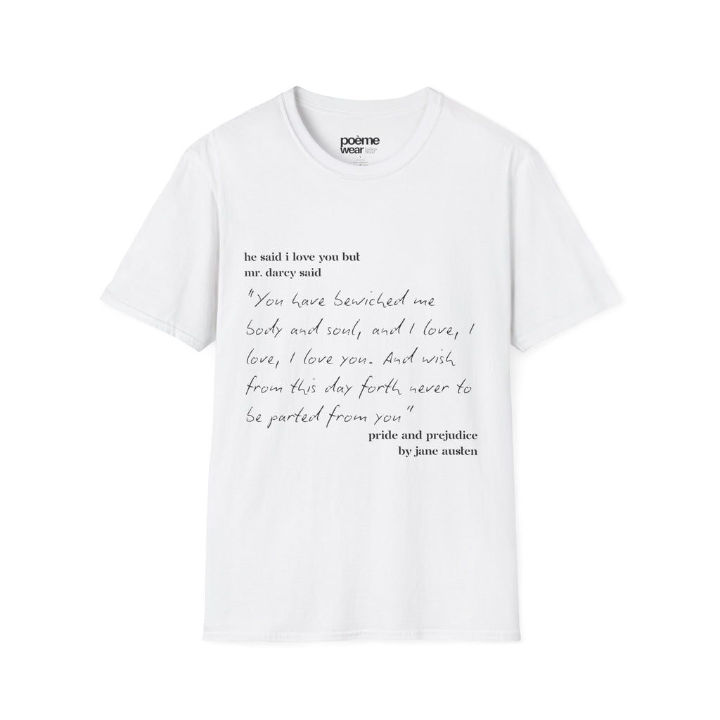 Jane Austen Pride and Prejudice Quote T-Shirt — 'You have bewitched me' Literary Tee